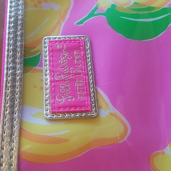 Lilly Pulitzer lemons cosmetic makeup travel clutch bag - Picture 3 of 8